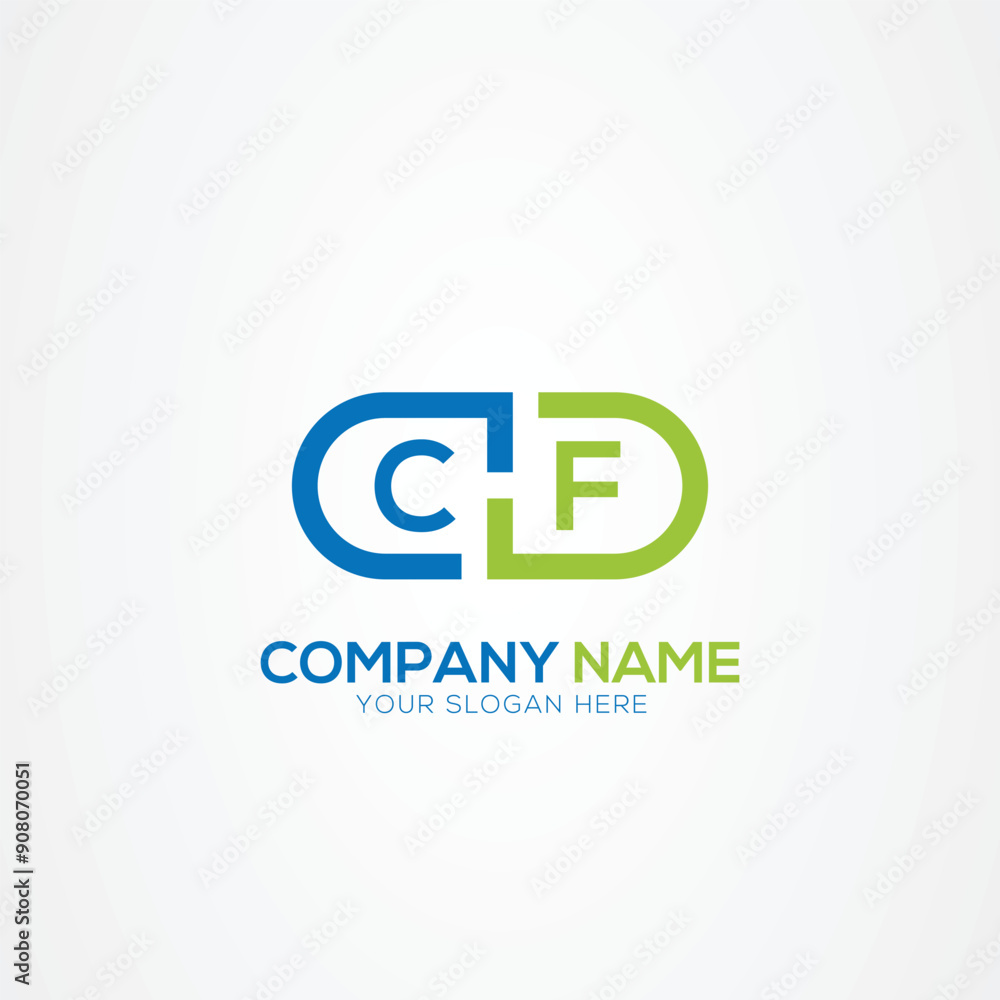 Obraz premium Minimal Monogram Letter CF Medicine Logo Elements