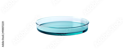 A petri dish filled with blue liquid.