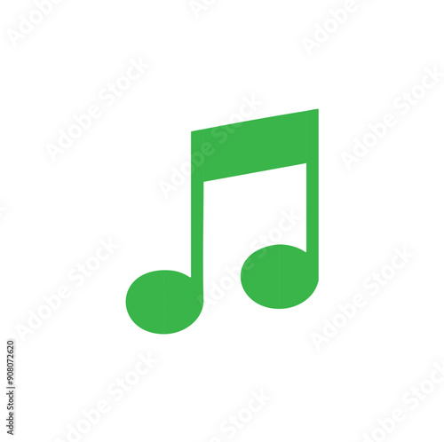 Green music note icon