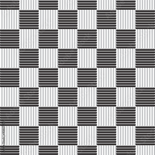 Seamless pattern with lines.Black and white gradient geometric repeat pattern.Abstract vector lattice texture background.