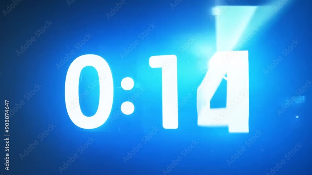 Countdown Numbers in Bright Blue Generative AI