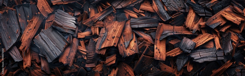 Burning Wood chip texture Generative AI