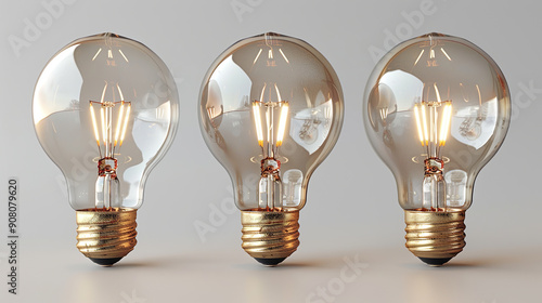 Three lit bulbs provide light