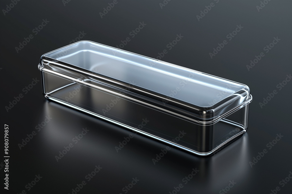 Transparent Box on Black Background Transparent Box on Black Background