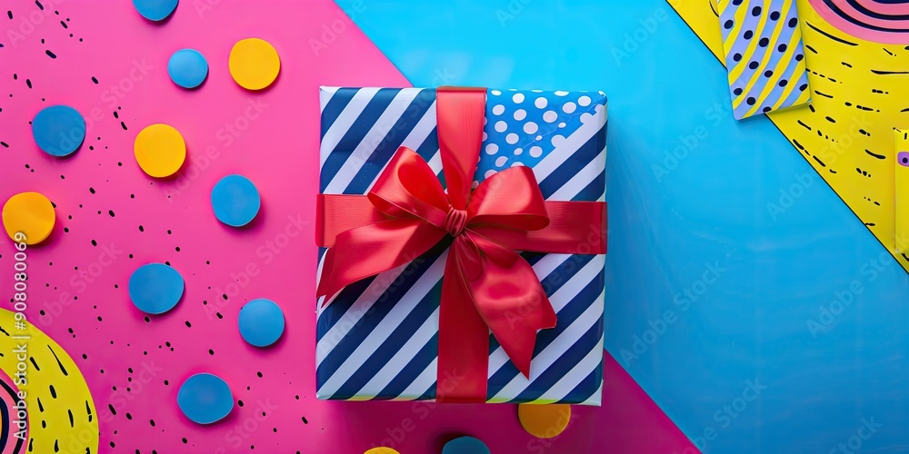 Fototapeta premium Pop Art Gift Box Illustration