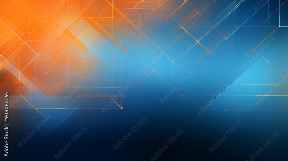 Obraz premium Blue and Orange Minimalistic Technology Background