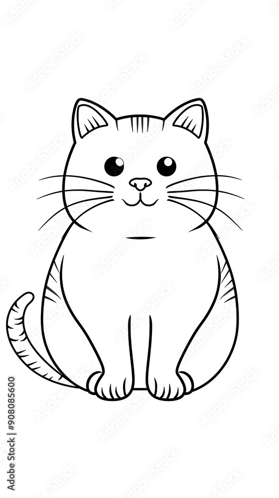 Black and white image to color, of an adorable cat Black and white image to color, of an adorable cat
