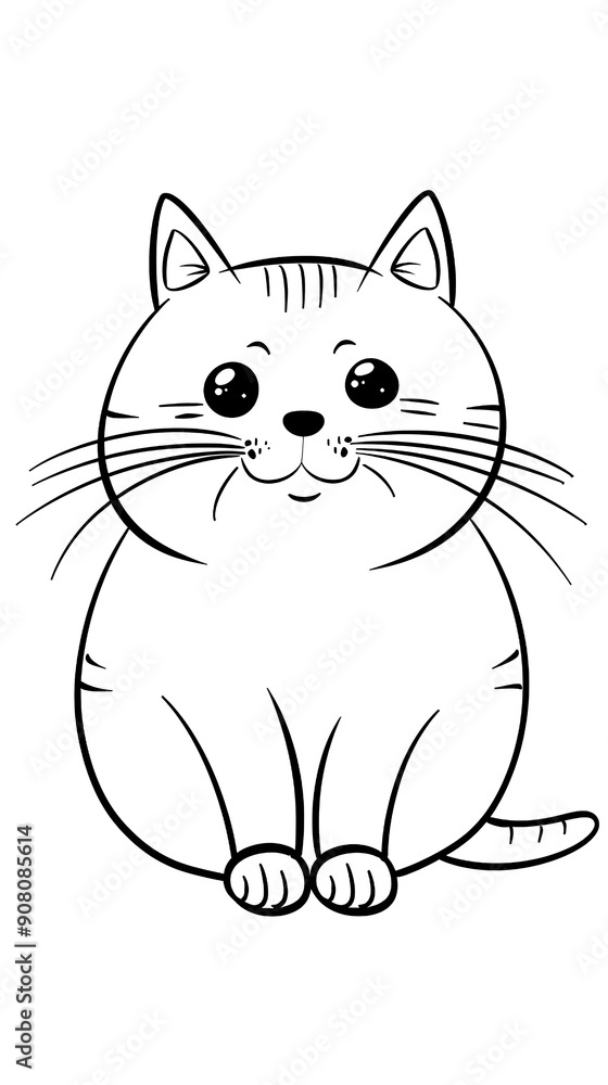 Fototapeta premium Black and white image to color, of an adorable cat 