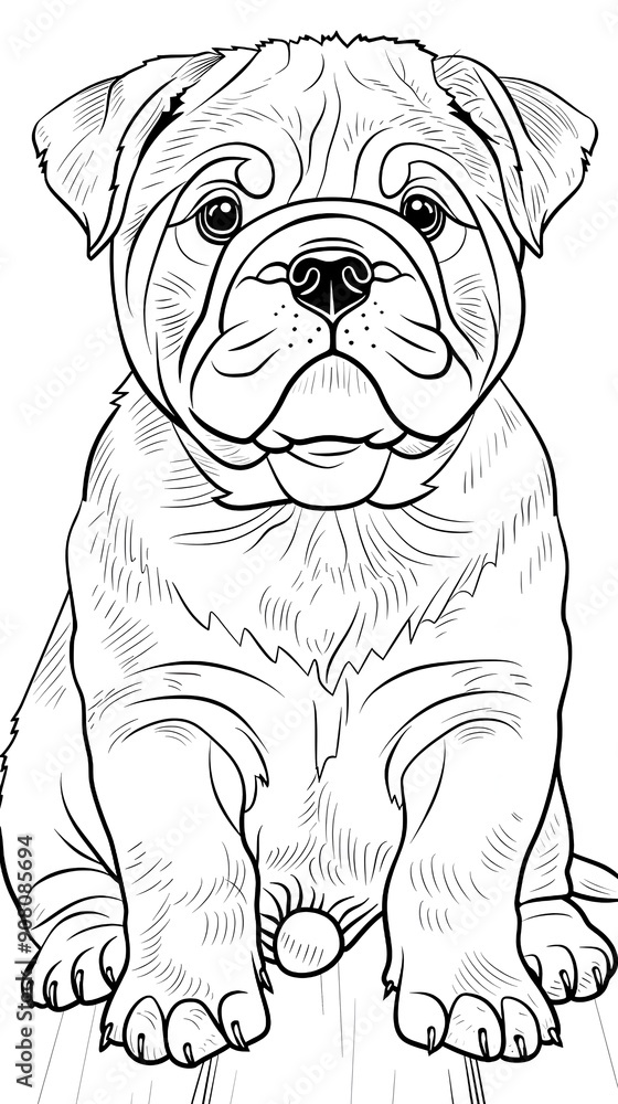 Black and white image to color, of an adorable dog Black and white image to color, of an adorable dog