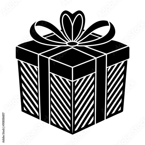 Gift box icon Silhouette vector illustration