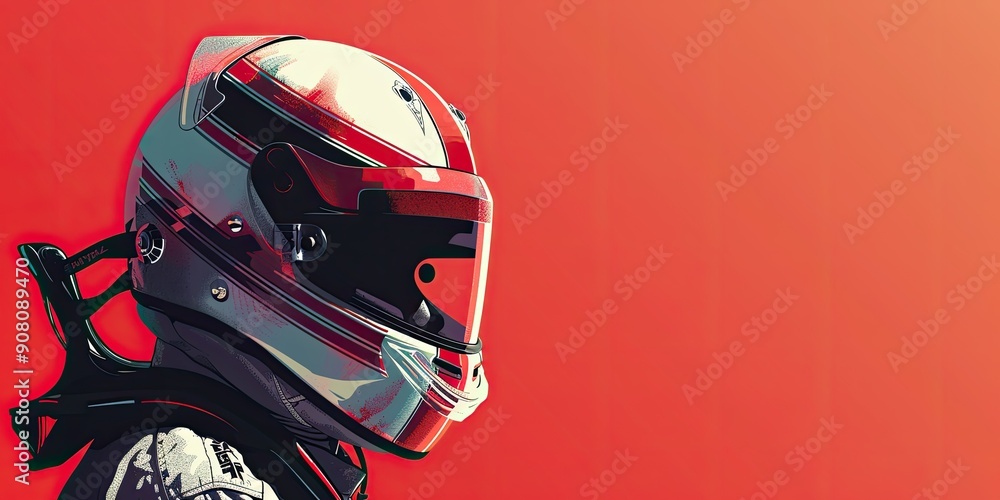 Fototapeta premium Dynamic Racer Helmet Illustration