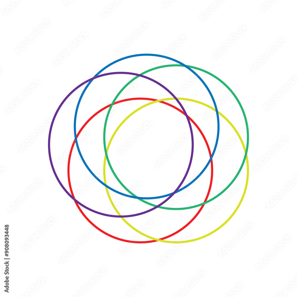 Intersecting, overlapping circles, rings element. line style design for website, app, UI, isolated on white background. Vector illustration. Eps file 23. Intersecting, overlapping circles, rings element. line style design for website, app, UI, isolated on white background. Vector illustration. Eps file 23.