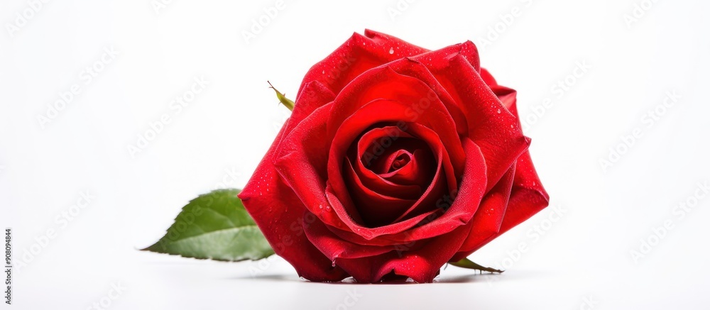 Single Red Rose with Dewdrops Single Red Rose with Dewdrops