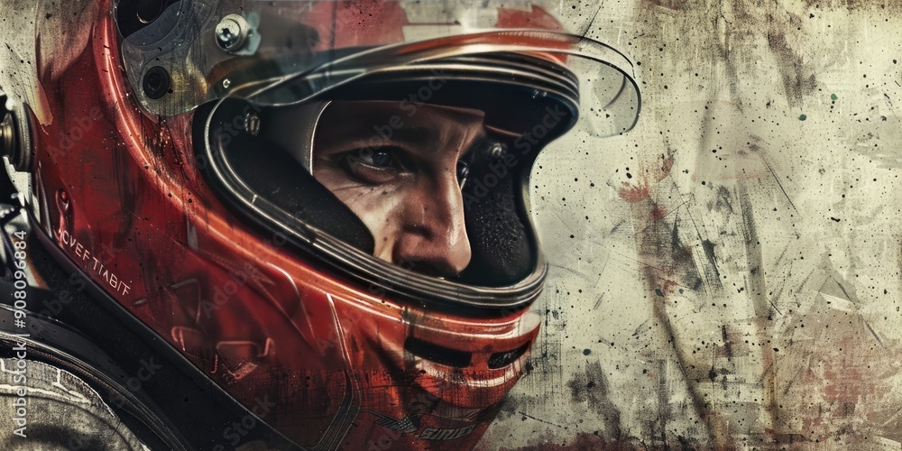 Fototapeta premium Dark and Edgy Racing Helmet Graphic