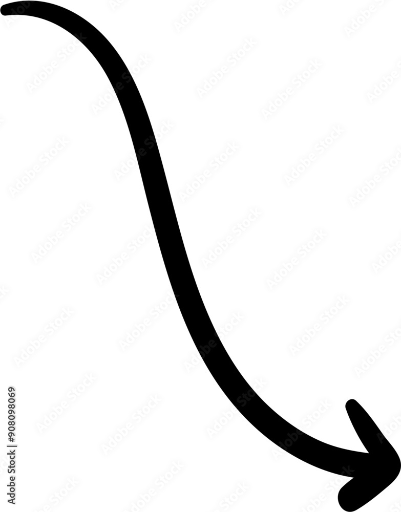 Hand drawn curly arrow, doodle arrow, sketch arrow, arrow icon. Hand drawn curly arrow, doodle arrow, sketch arrow, arrow icon.