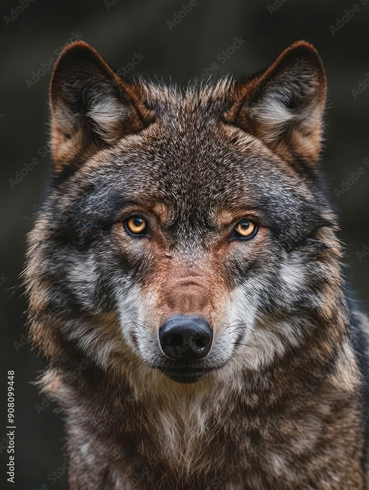 Intense Close-up of a Wolf in a Winter Landscape Intense Close-up of a Wolf in a Winter Landscape