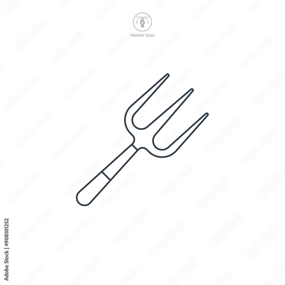 Pitchfork icon symbol vector illustration isolated on white background Pitchfork icon symbol vector illustration isolated on white background