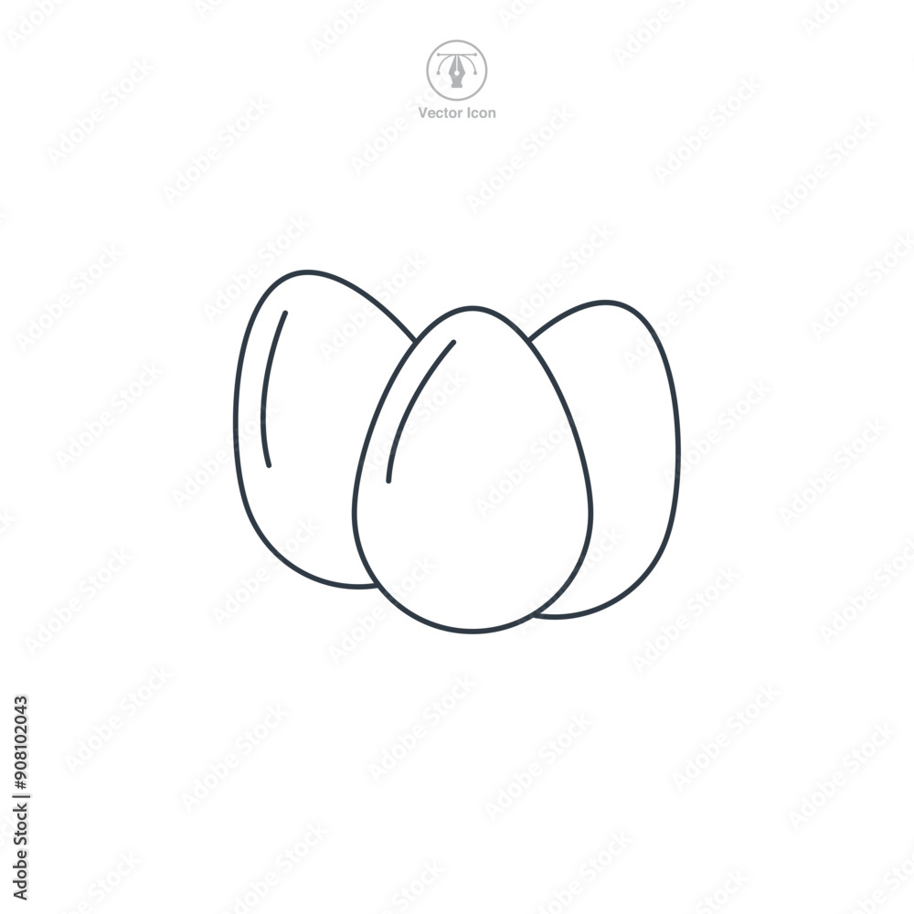 Eggs icon symbol vector illustration isolated on white background Eggs icon symbol vector illustration isolated on white background