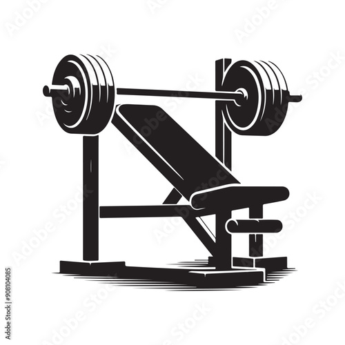 Weight benches silhouette vector illustration photo