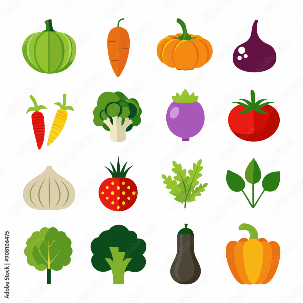 A set of 16 black outline icons of al fruta vector A set of 16 black outline icons of al fruta vector