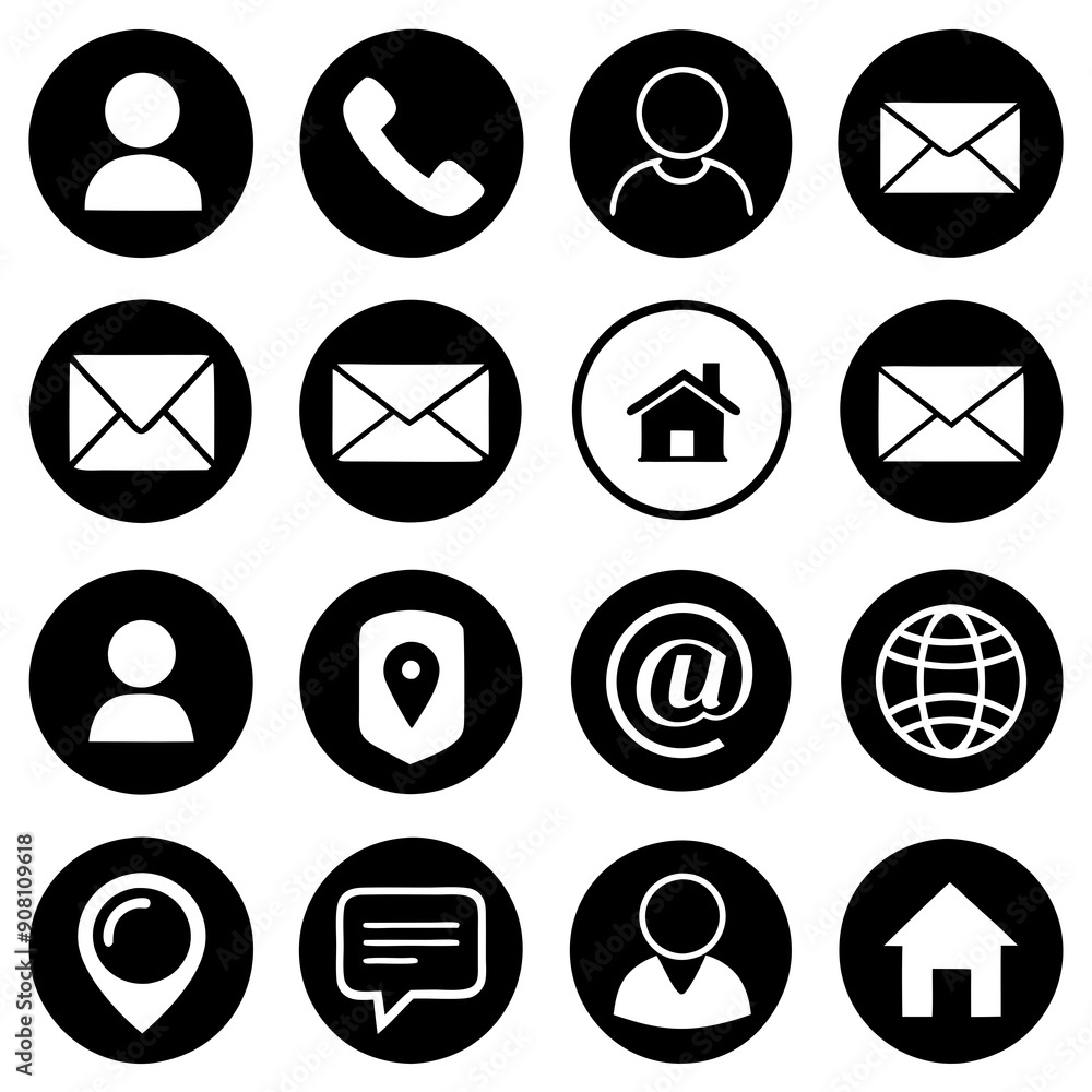 Set of 16 icons for circle Containing apps art vector illustration Set of 16 icons for circle Containing apps art vector illustration