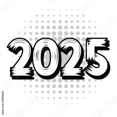 2025 text Efect and Black color photo