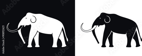 Mammoth logo. Isolated mammoth on white background