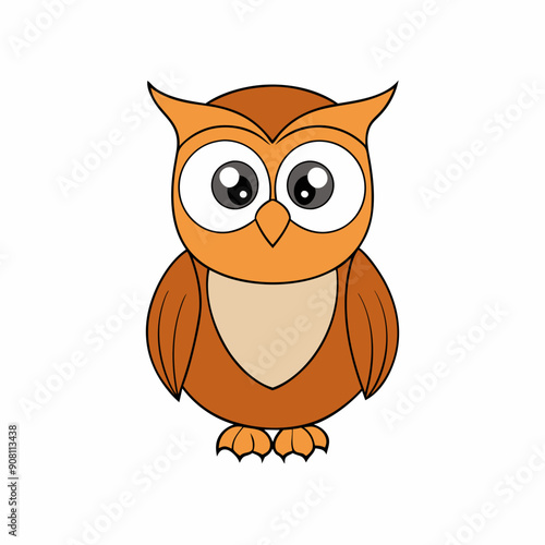 Owl isolated bird art vector illustration photo