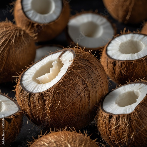 a bunch of coconuts with the word coconut on them 