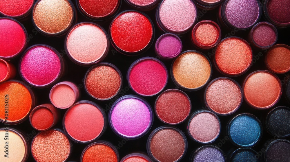 Cosmetic products in a wide range of shades, emphasizing diversity Cosmetic products in a wide range of shades, emphasizing diversity