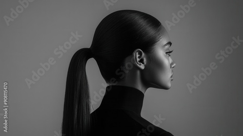 Wallpaper Mural Sleek ponytail with a modern twist, emphasizing classic meets contemporary Torontodigital.ca