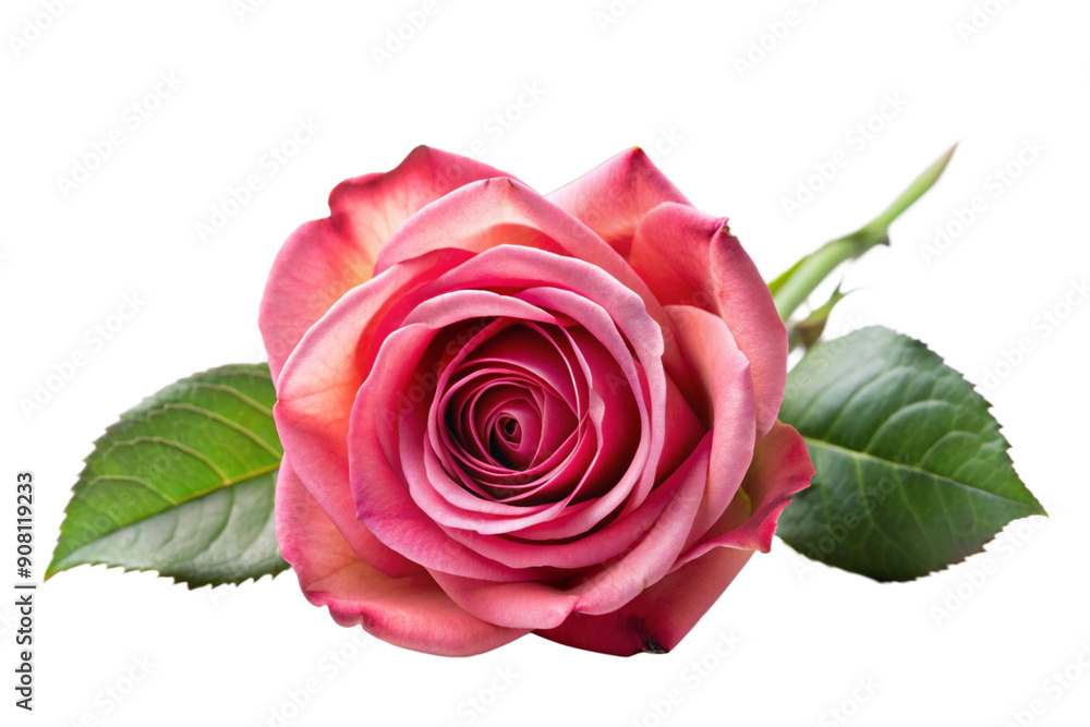 Fototapeta premium Rose isolated on white background, full depth of field 