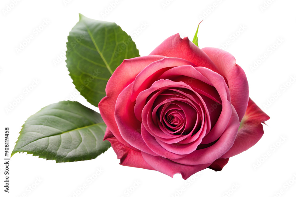 Naklejka premium Rose isolated on white background, full depth of field 