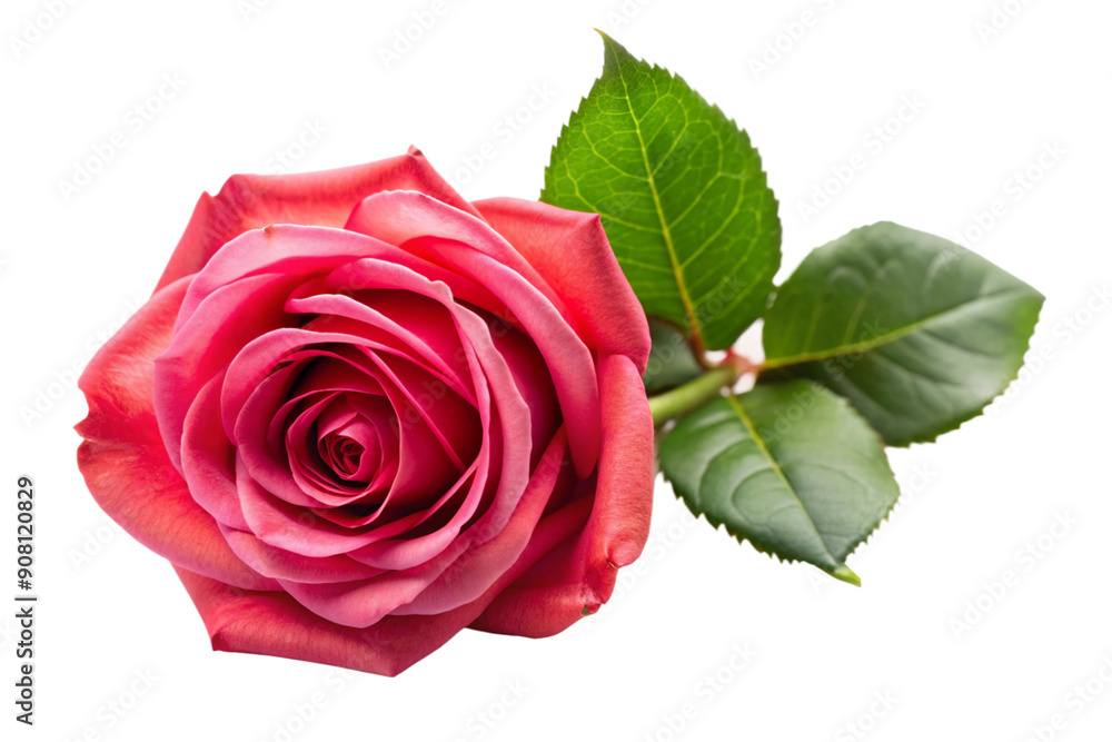 Fototapeta premium Rose isolated on white background, full depth of field 