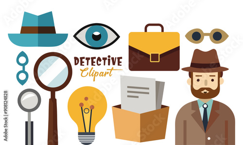 Detective clipart collection