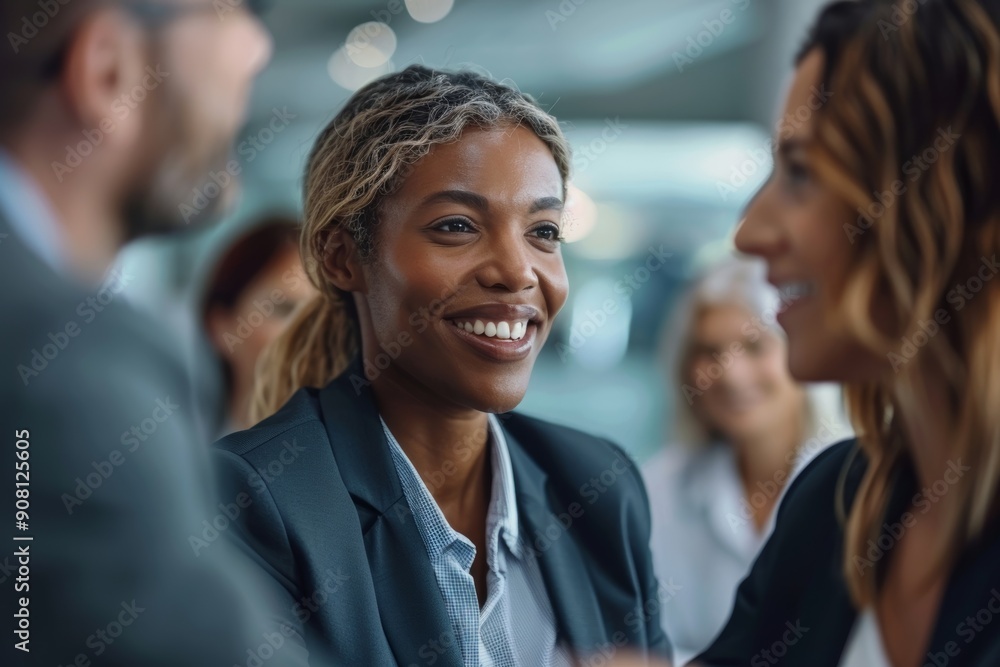 Female team leader giving a presentation in an office, Generative AI Female team leader giving a presentation in an office, Generative AI