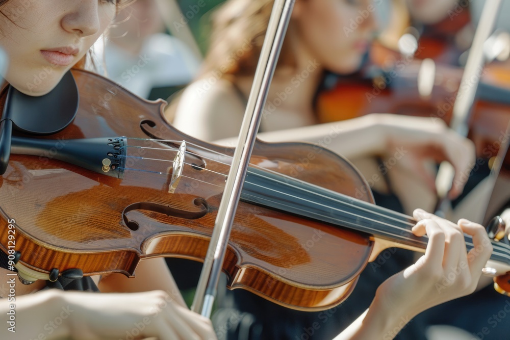Classical Concert. Musicians Playing the Violin Close Up in Orchestra Classical Concert. Musicians Playing the Violin Close Up in Orchestra