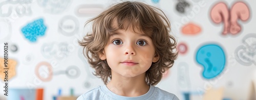 A child looking curious, surrounded by elements of Organ Donation Week