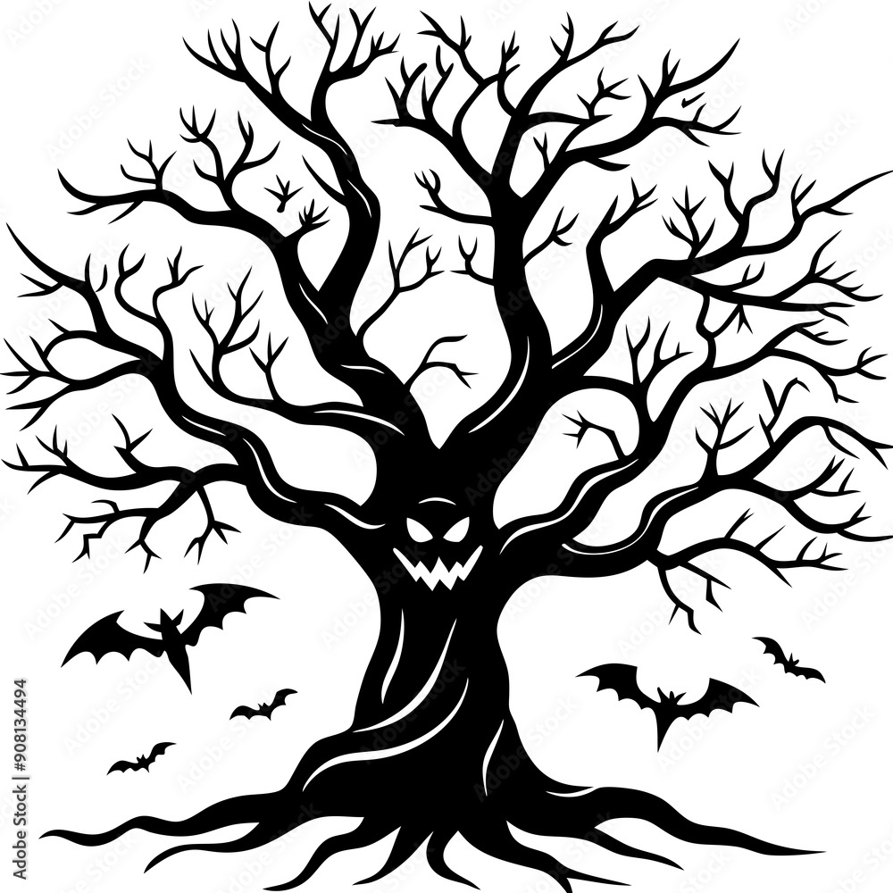 Horror Halloween Tree vector Horror Halloween Tree vector