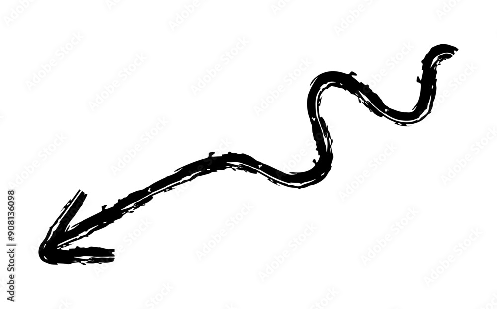Hand drawn crayon chalk charcoal line arrow. textured arrow isolated on white. squiggle and scribble stroke. Element for diagrams. doodle marker. Hand drawn crayon chalk charcoal line arrow. textured arrow isolated on white. squiggle and scribble stroke. Element for diagrams. doodle marker.