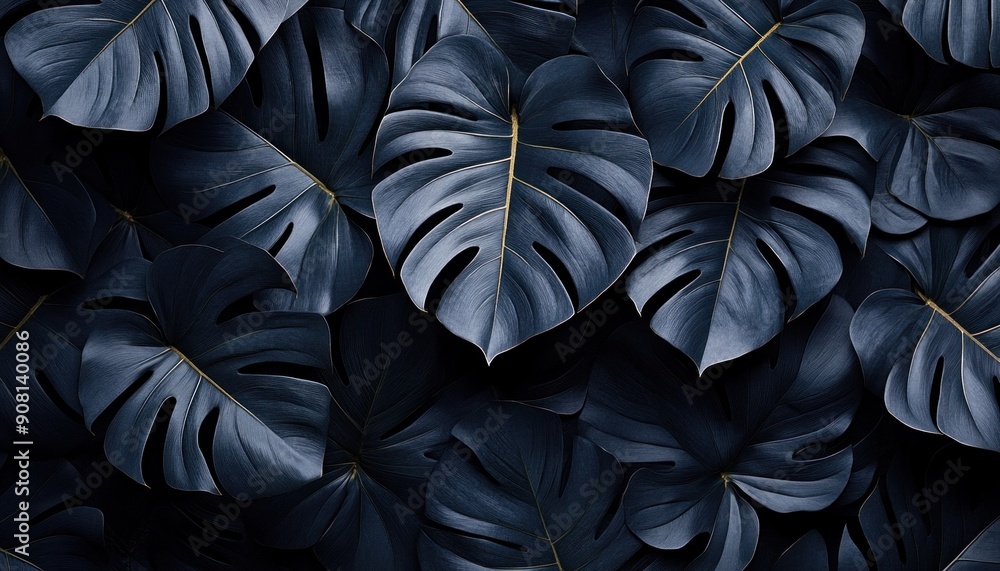 The image shows a closeup of black leaves against a black background for a striking effect The image shows a closeup of black leaves against a black background for a striking effect