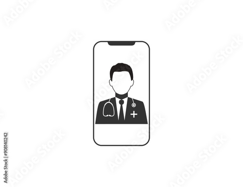 Consultation, help, online, medical icon. Vector illustration.