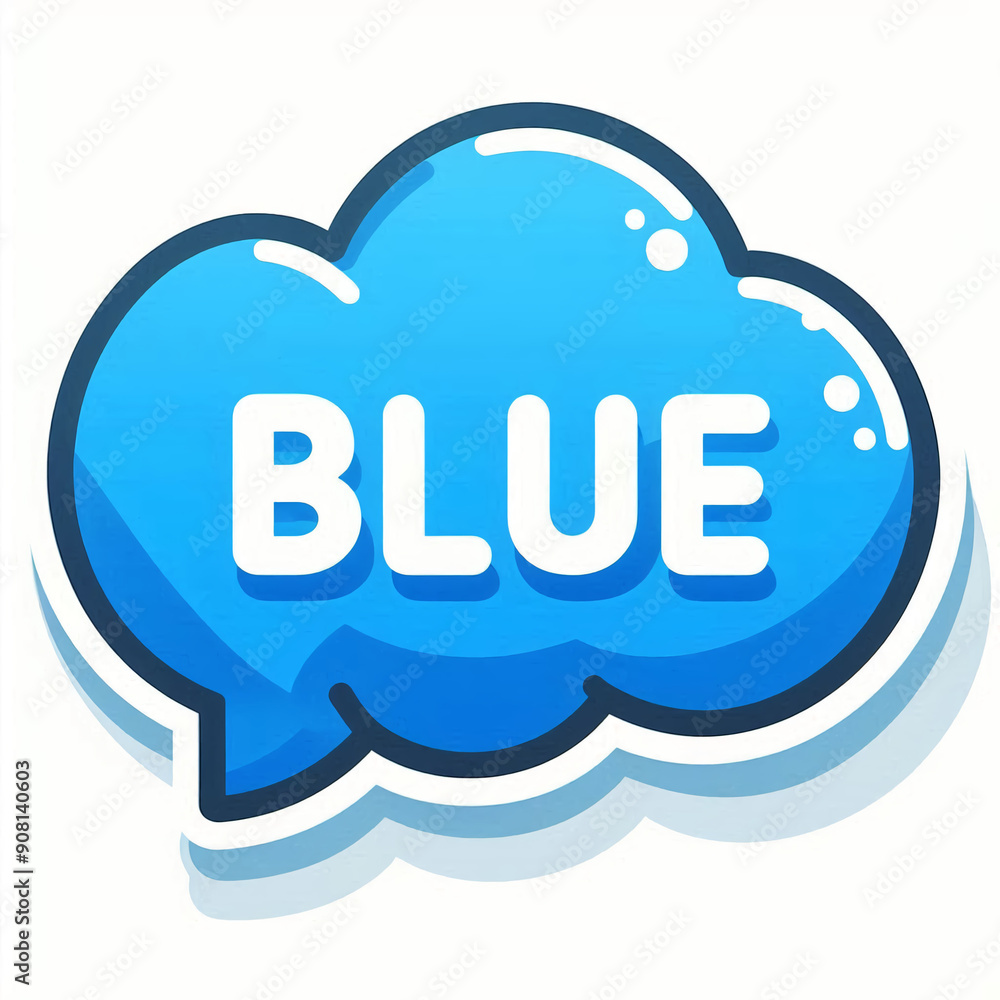 Dialogue blue bubble with inscription blue Dialogue blue bubble with inscription blue