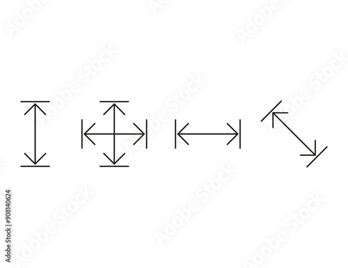 Arrows, height, width, dimensions icon. Vector illustration.