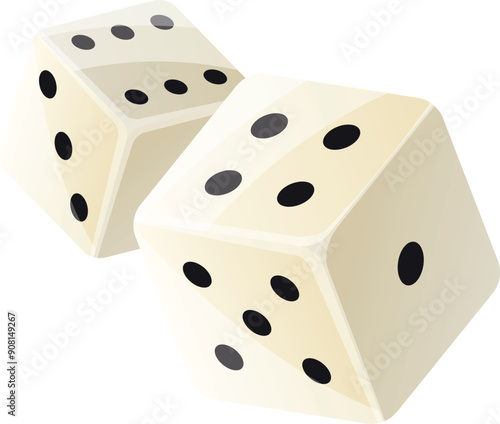 Dices cartoon icon. Chance symbol. Gambling game