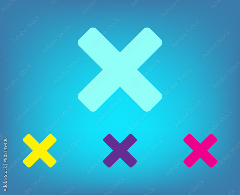 Obraz premium Vector color icons on blue background with gradient