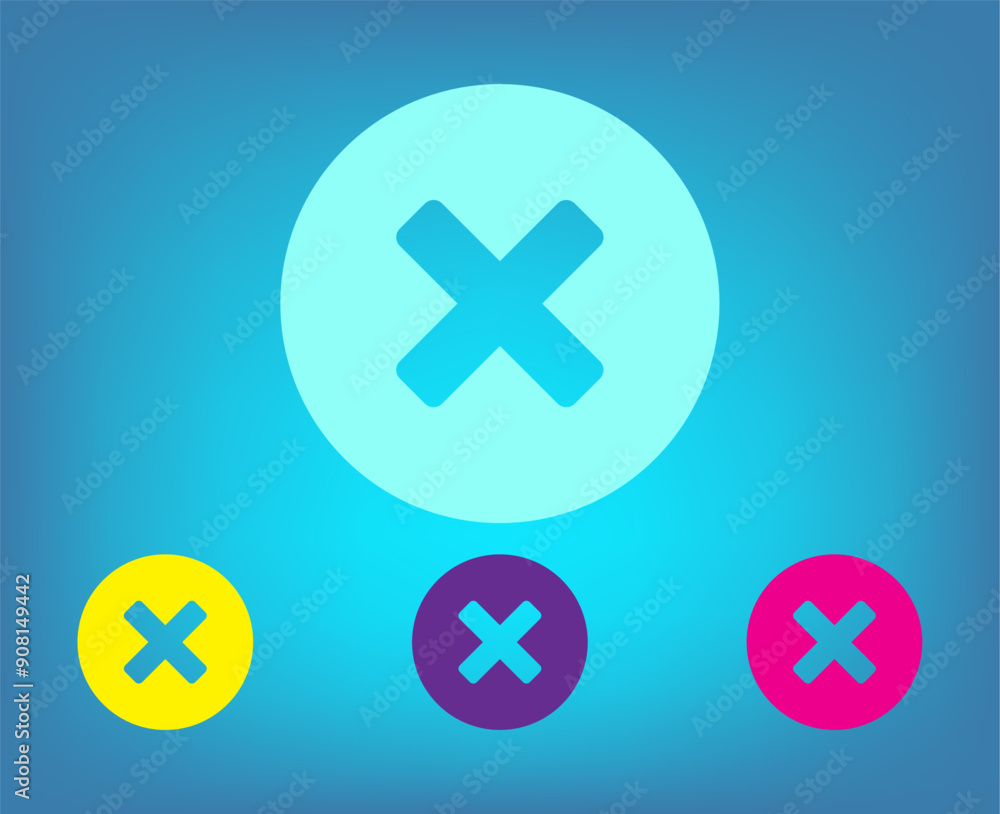 Fototapeta premium Vector color icons on blue background with gradient