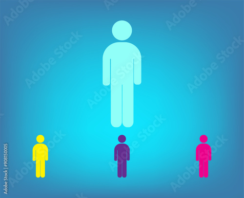 Vector color icons on blue background with gradient