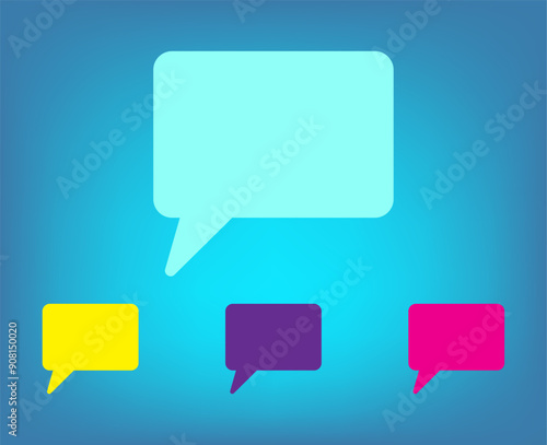 Vector color icons on blue background with gradient