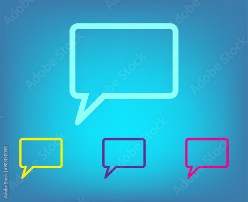 Vector color icons on blue background with gradient